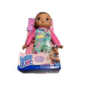 Baby Alive Soft n Cute Brunette Baby Doll Floral Onesie Teether Hasbro F7792